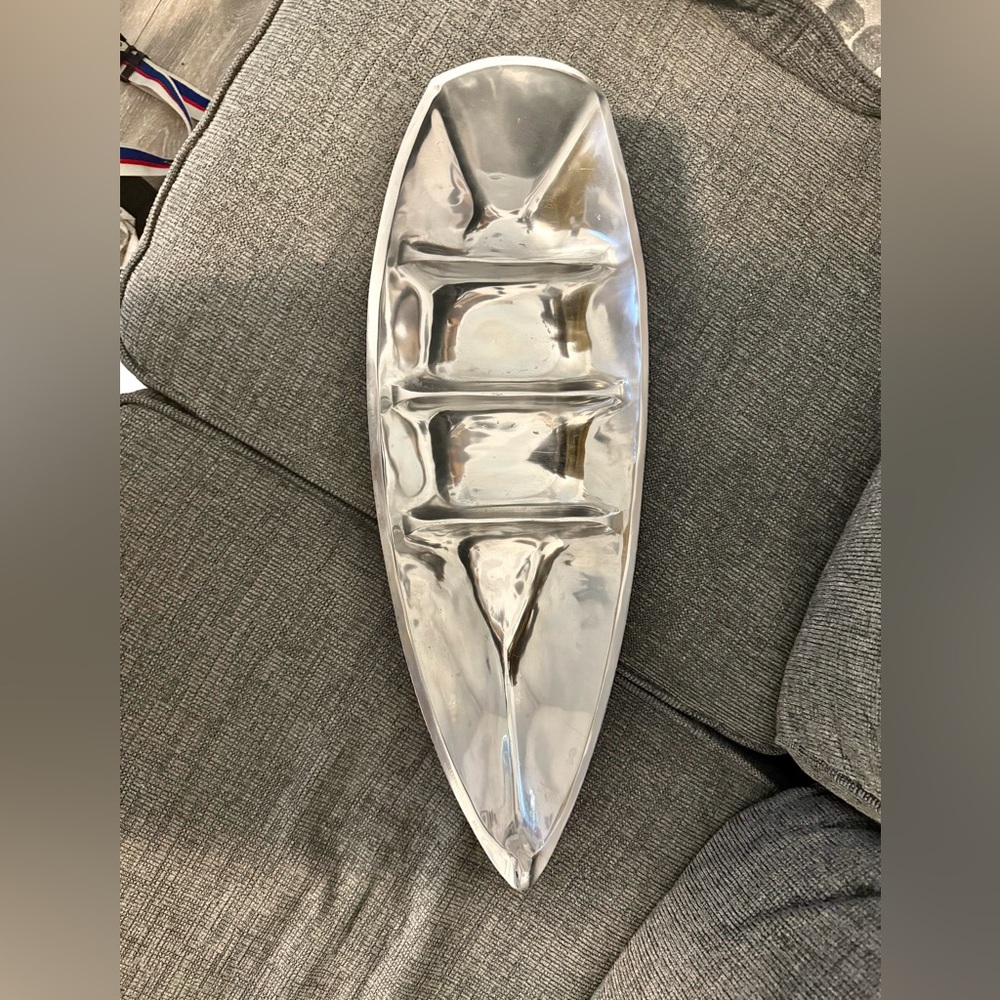 T.J.Maxx boat Silver Serveware Tray. Dry heavy made in India.not 925